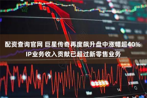 配资查询官网 巨星传奇再度飙升盘中涨幅超40% IP业务收入贡献已超过新零售业务
